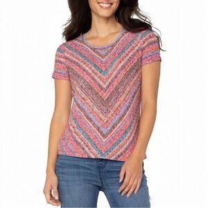 (SOLD OUT EVERYWHERE) Liverpool Coral Multi Chevron Short Sleeve Tee Size L